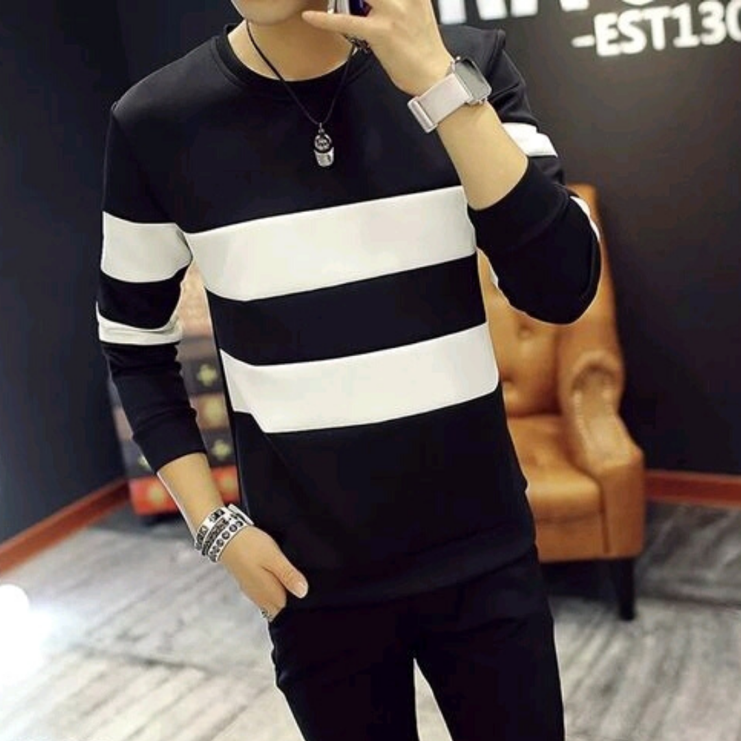 Sia Stylish Cotton Men's Striped T-Shirt